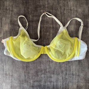 Victoria's Secret Yellow / White Mesh Bra